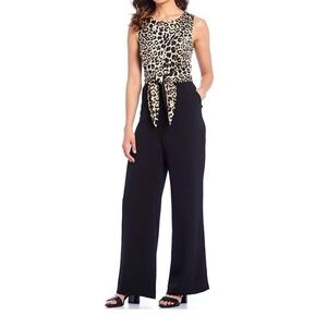 NWT!! ALEX MARIE Leopard Print Jumpsuit with Black Pants